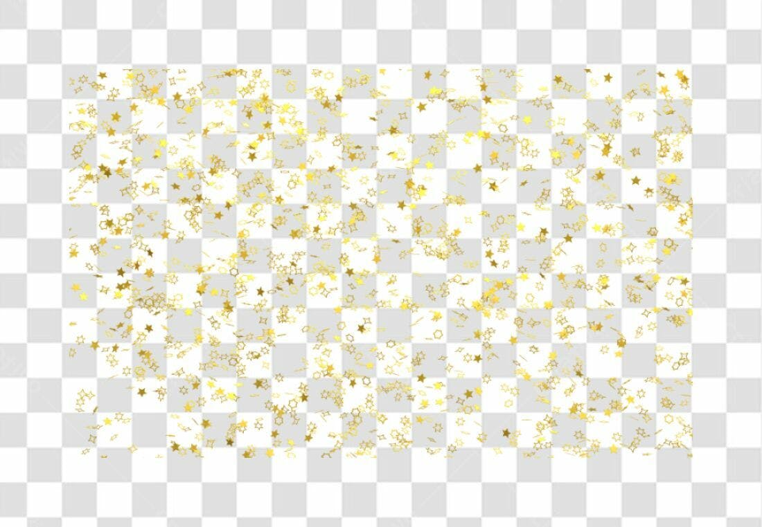 Decoração Convite Estrelas Douradas PNG com fundo transparente
