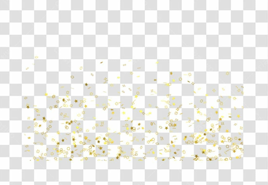 Confete Estrelas Douradas PNG com fundo transparente