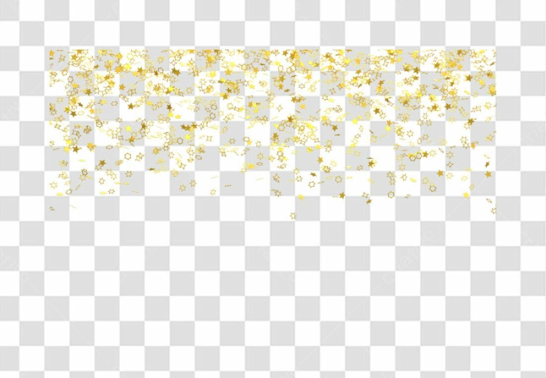 Decoração Confeito Estrelas Douradas PNG com fundo transparente