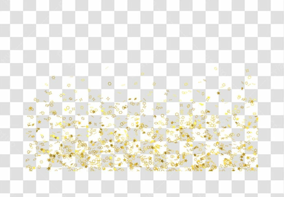 Confete Estrelas Douradas PNG com fundo transparente