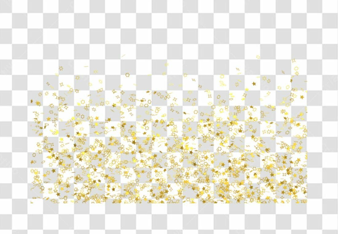 Confete dourado PNG com fundo transparente