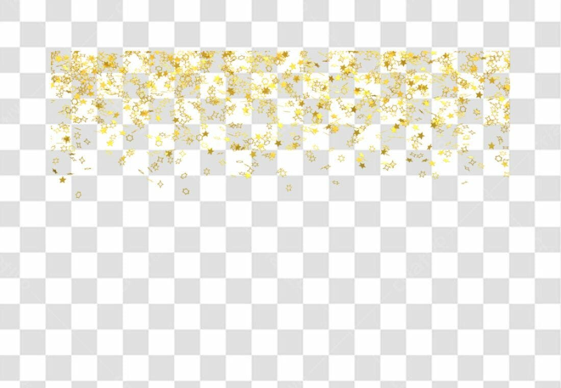 Banner de Confeito Dourado PNG com fundo transparente
