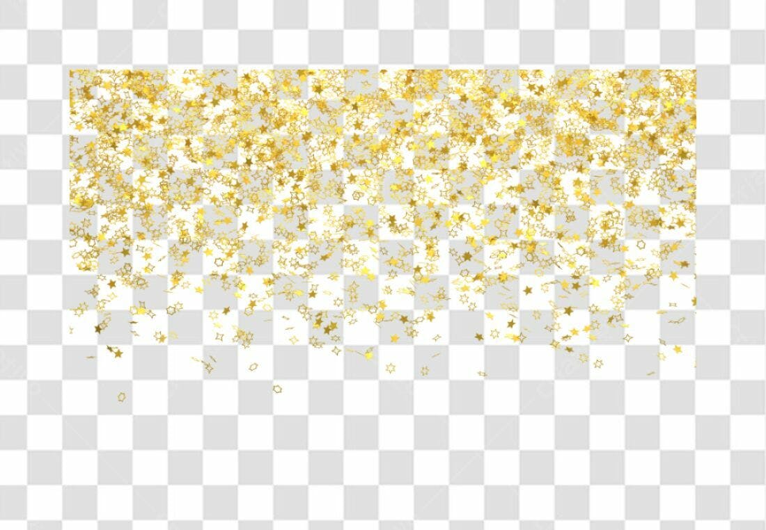 PNG Confeito Estrelas Douradas Fundo Transparente