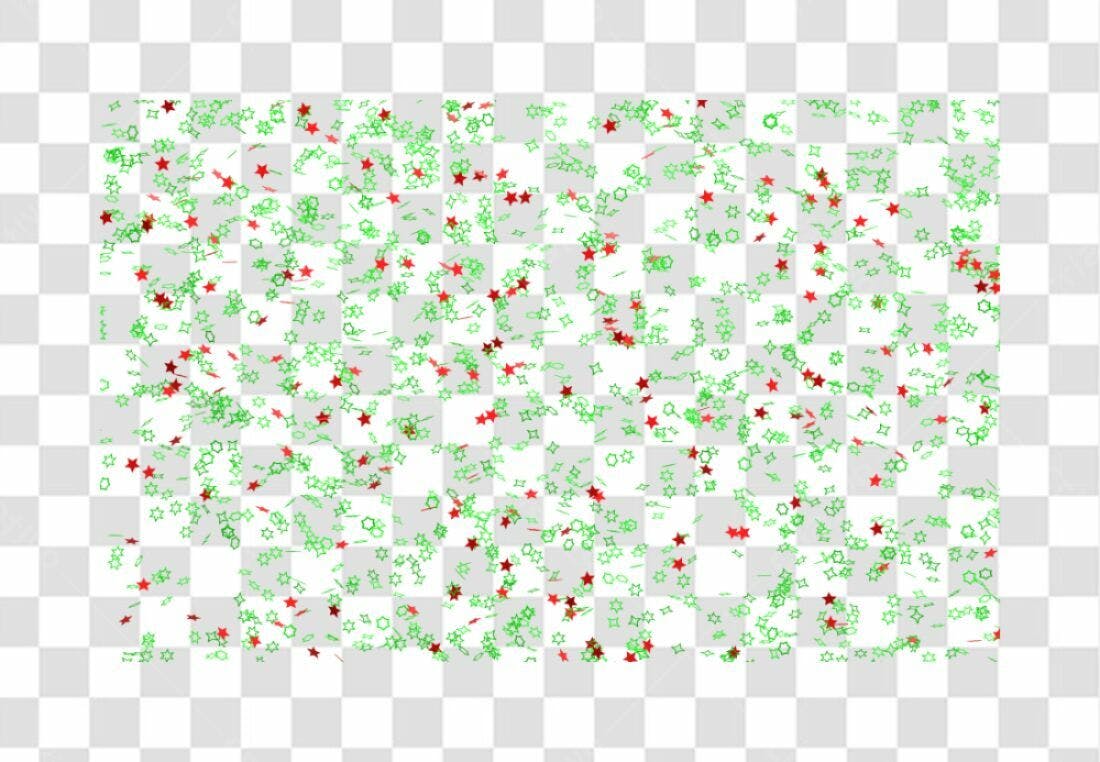 PNG Confeito Estrelas Vermelho e Verde Fundo Transparente