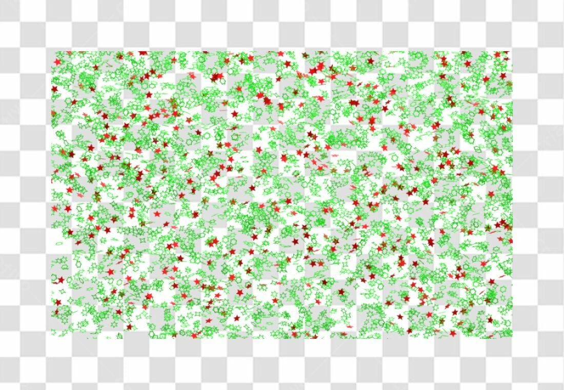 Fundo PNG com estrelas verdes e vermelhas fundo transparente