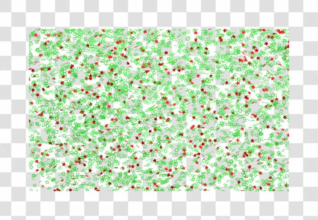 Fundo PNG com estrelas verdes e vermelhas fundo transparente