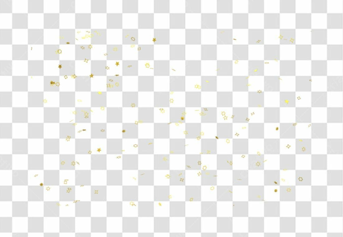 Confete dourado PNG com fundo transparente