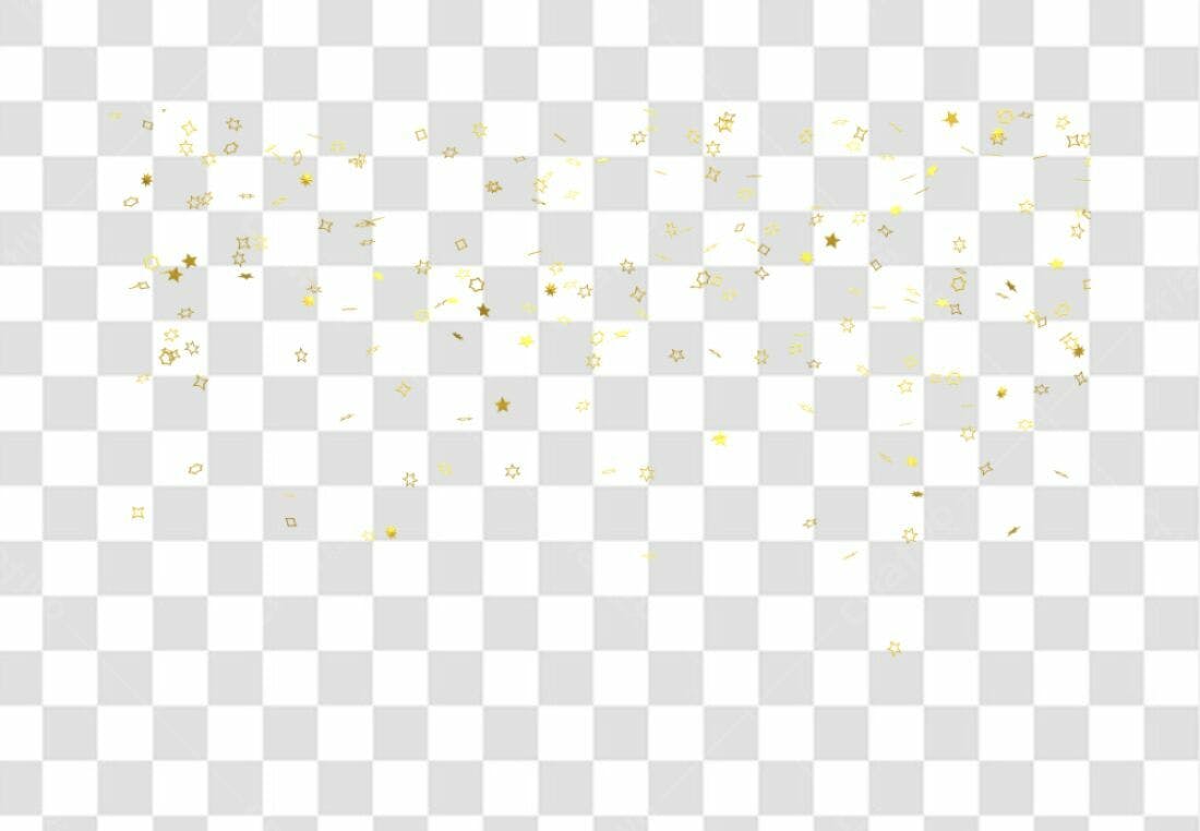 PNG Confetes Dourados com Fundo Transparente