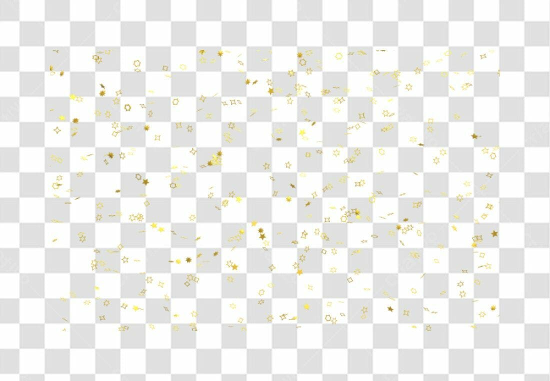 Confete dourado PNG com fundo transparente