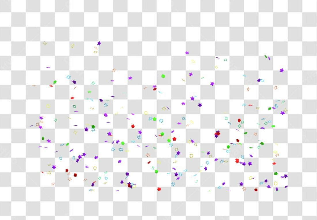 Confete PNG com fundo transparente para Festa