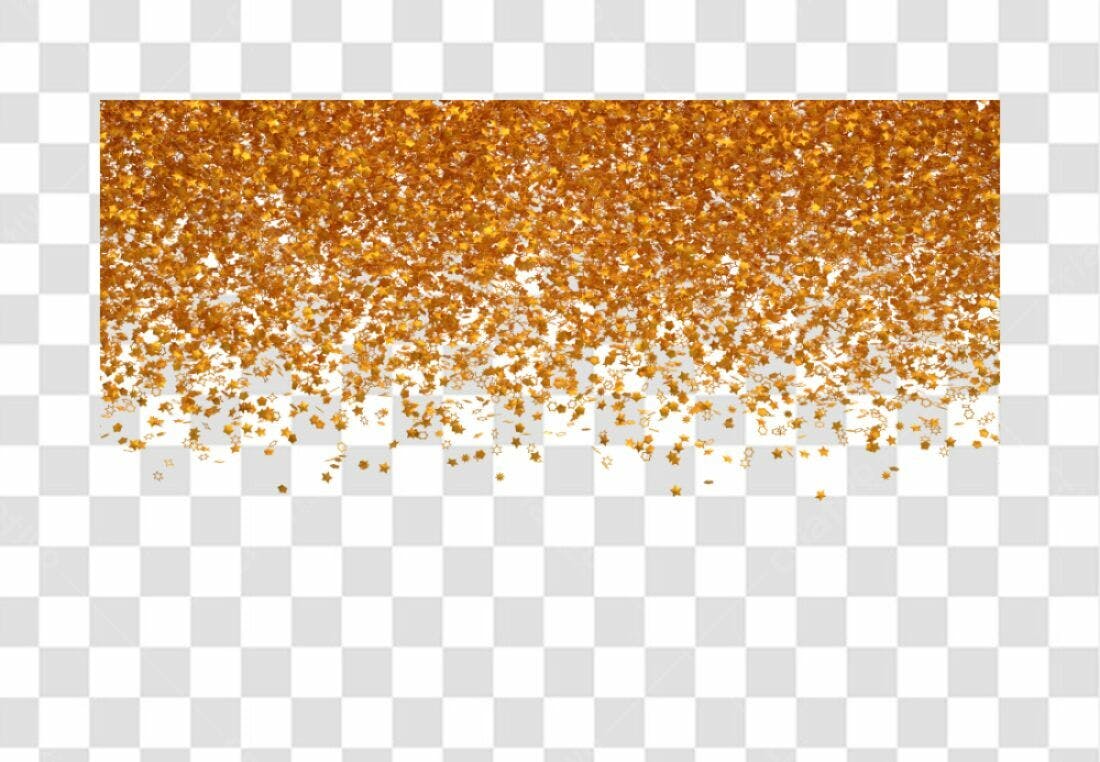 Banner de Confeito Dourado PNG com fundo transparente