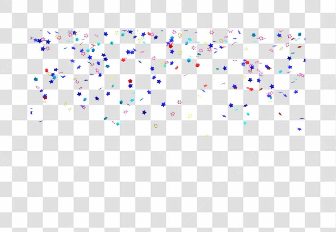Confete PNG com fundo transparente para festas
