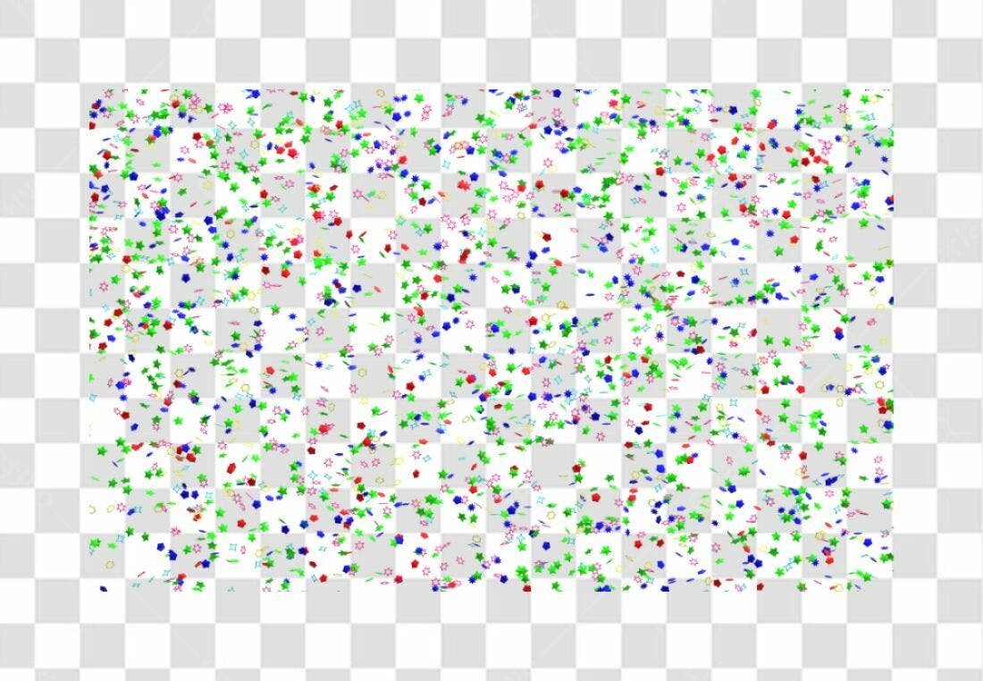 Fundo PNG com confete colorido e fundo transparente