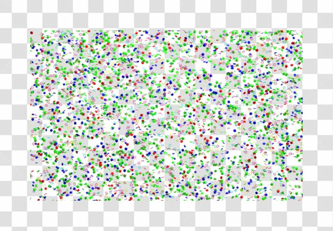 Fundo PNG com confetes coloridos para festas