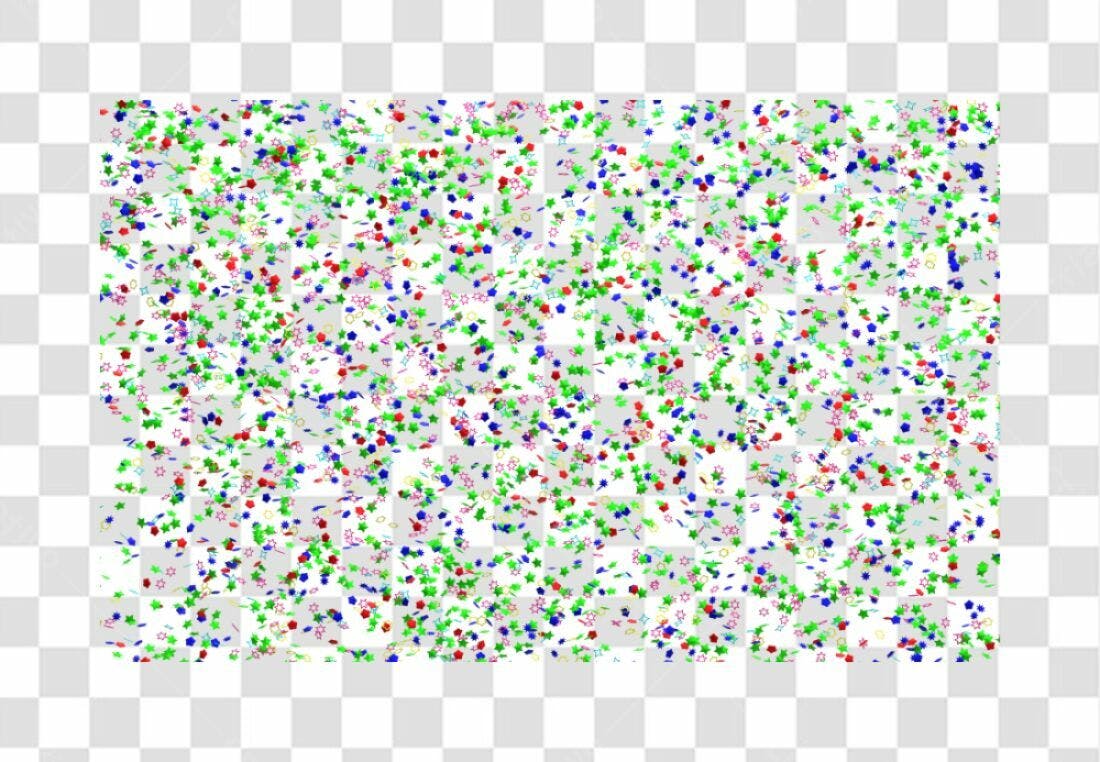 Fundo PNG com Confetes coloridos e fundo transparente