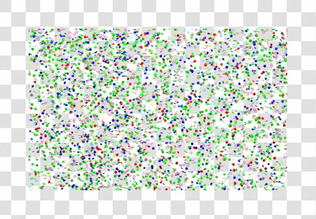 Fundo PNG com confetes coloridos para festas