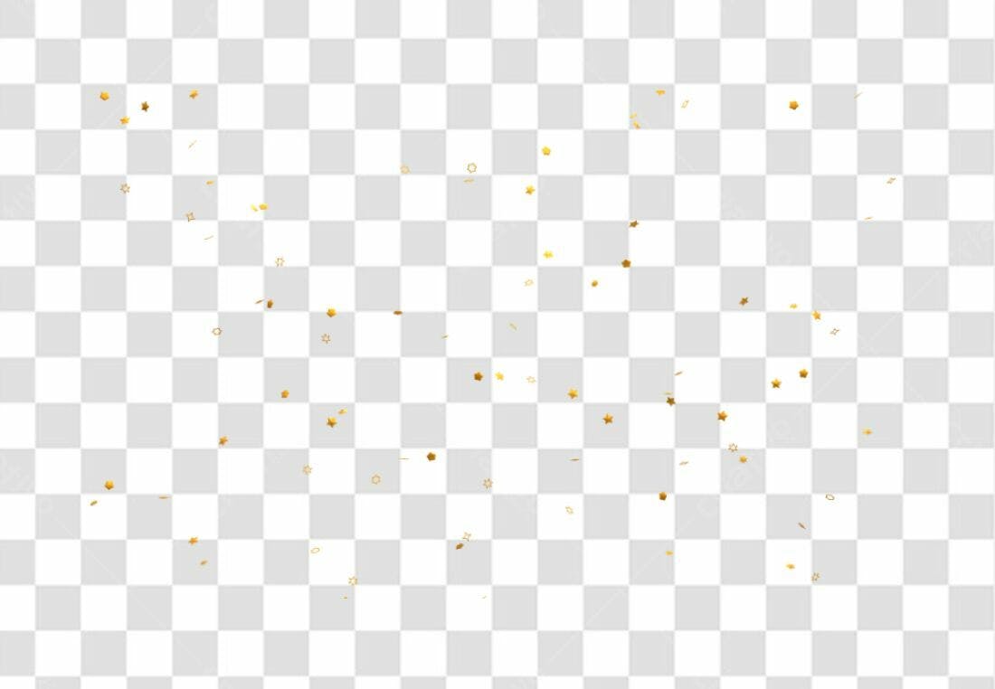 Confete dourado PNG com fundo transparente