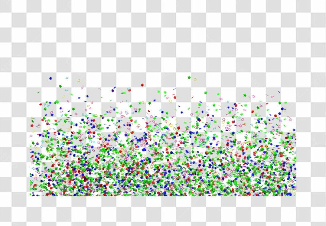 PNG Convite Festa com Confetes Coloridos e Fundo Transparente