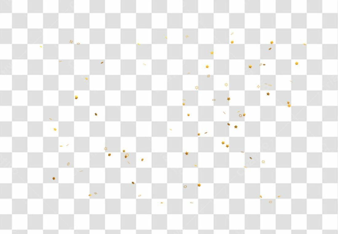 Confete dourado PNG com fundo transparente