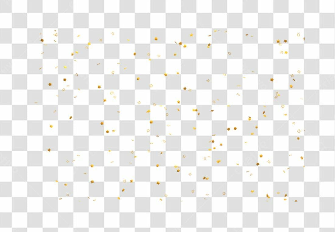 Confete dourado PNG com fundo transparente