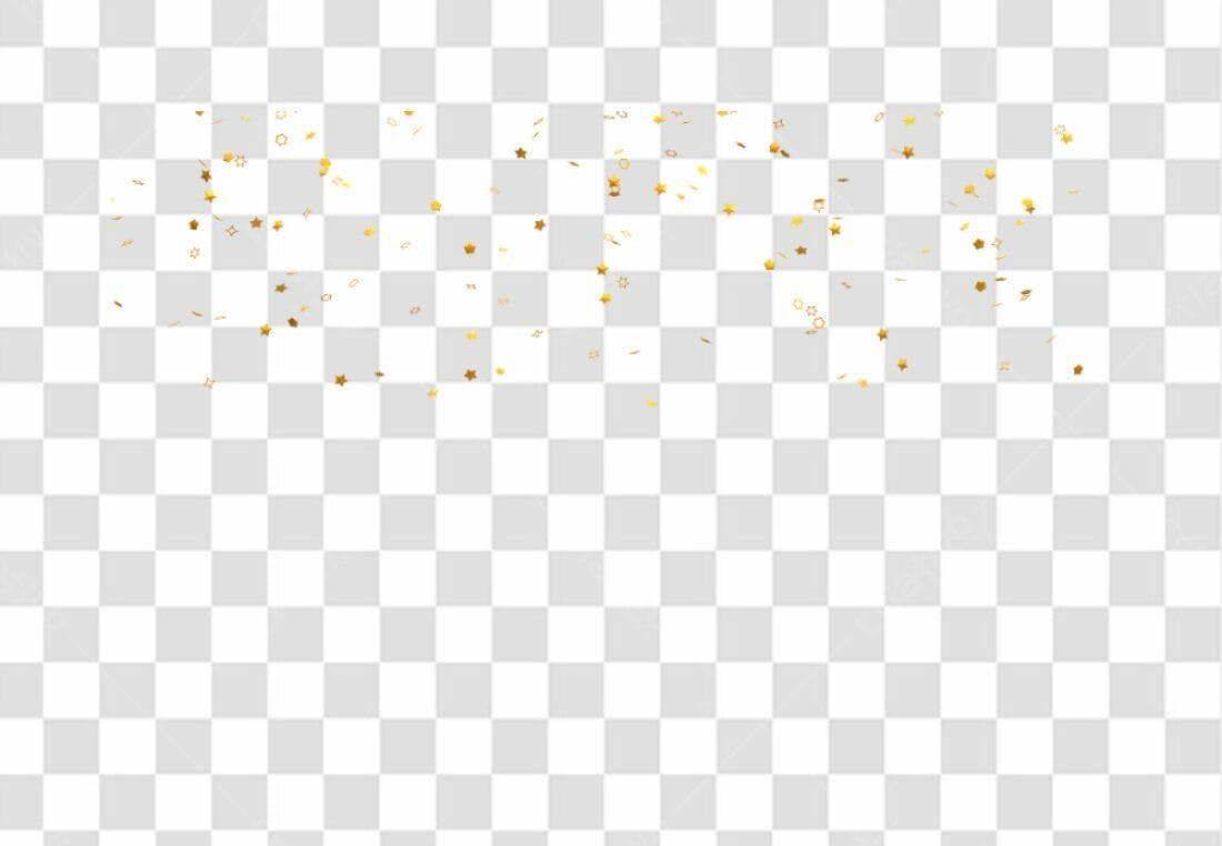 Decoração Festa Estrelas Douradas PNG com fundo transparente