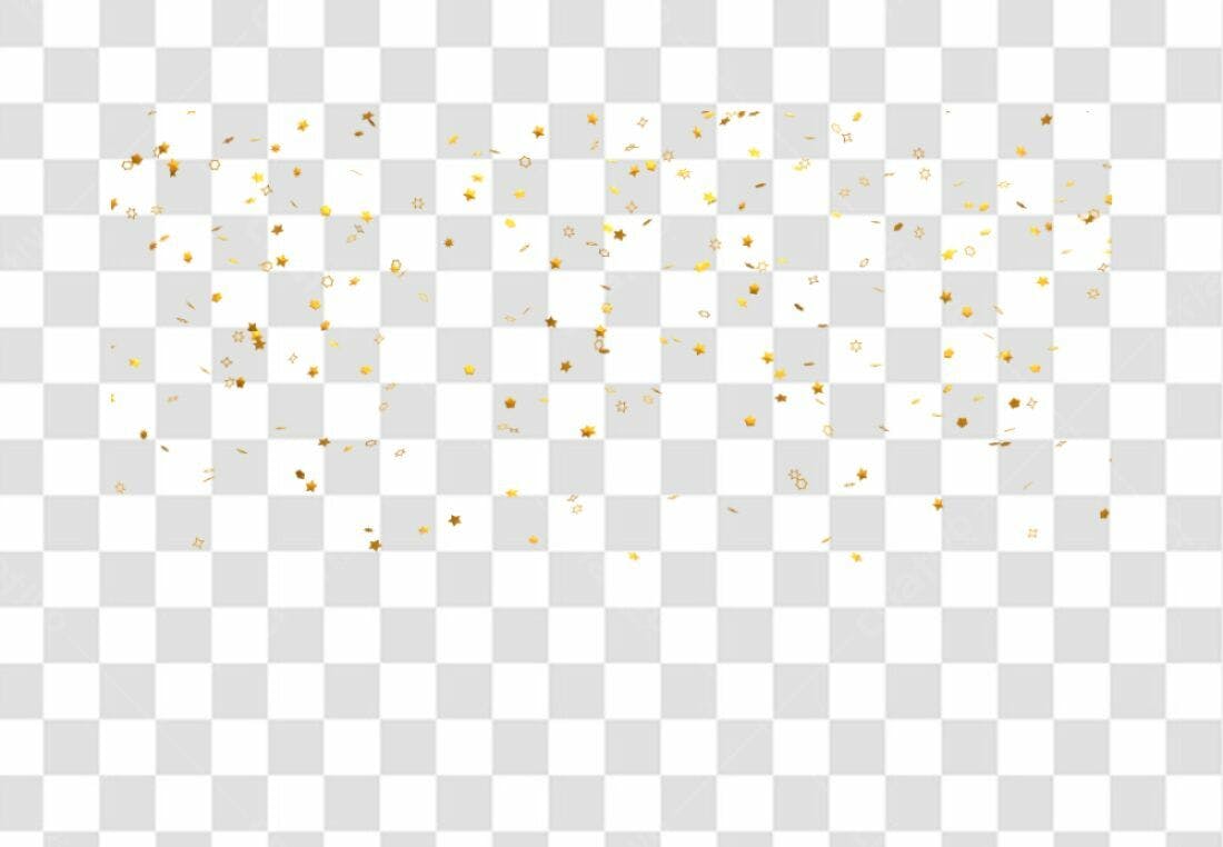 Confete dourado PNG com fundo transparente