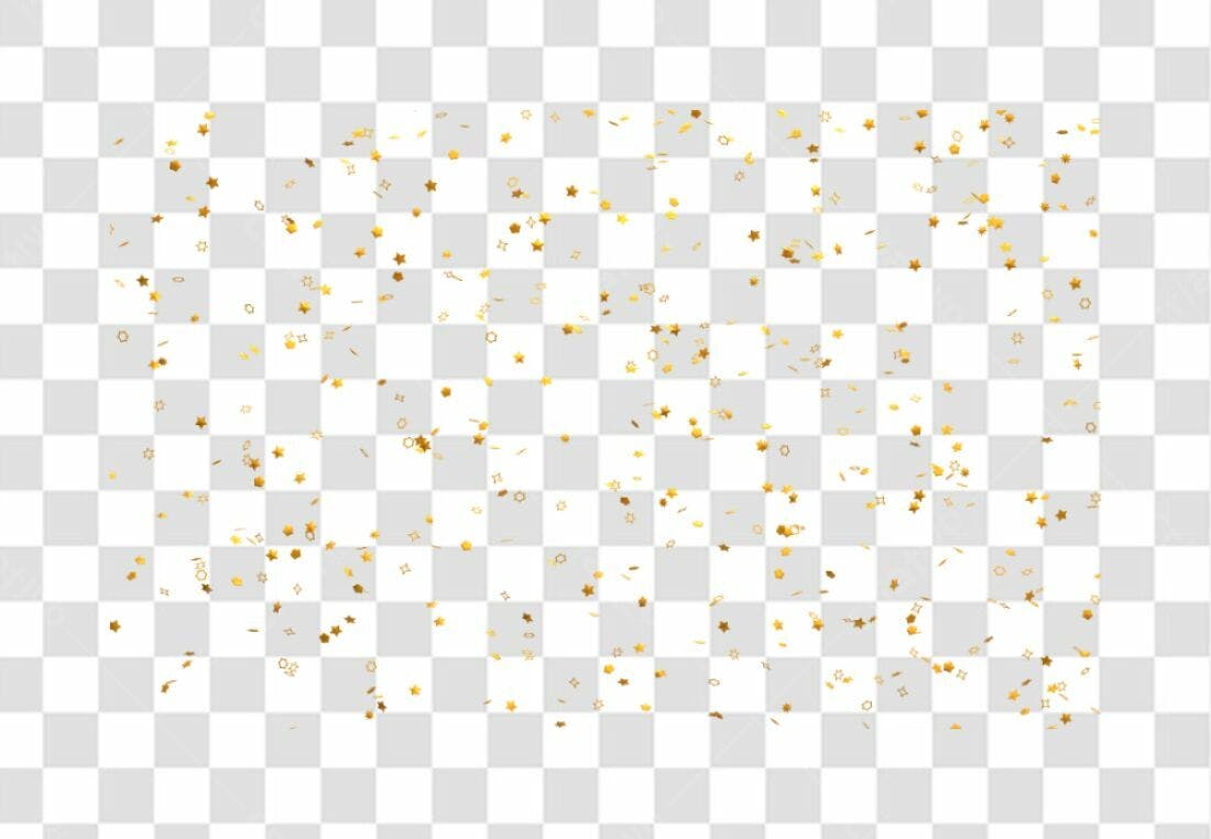 Confete dourado PNG com fundo transparente