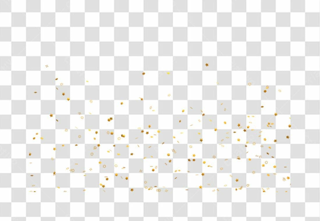 Confete dourado PNG com fundo transparente