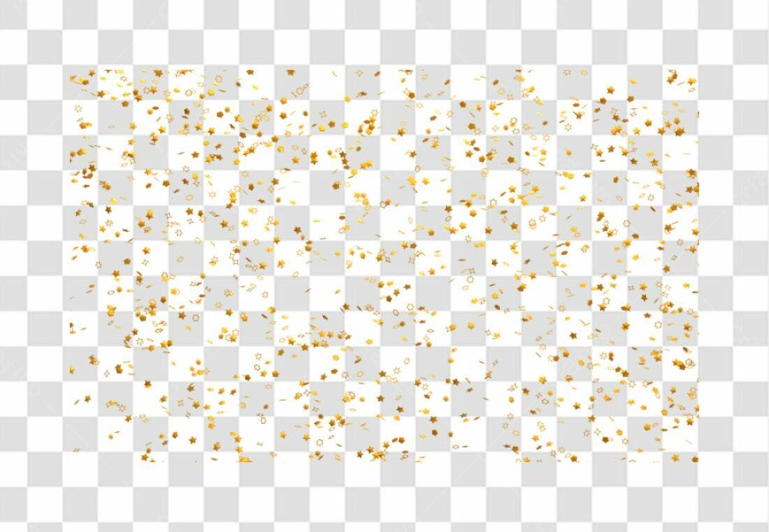 Confete PNG com fundo transparente dourado