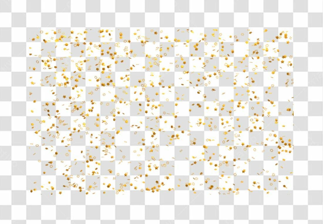 Confete dourado PNG com fundo transparente