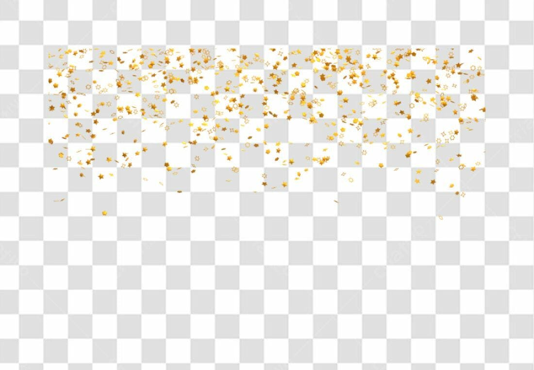 Decoração Convite Estrelas Douradas PNG com fundo transparente