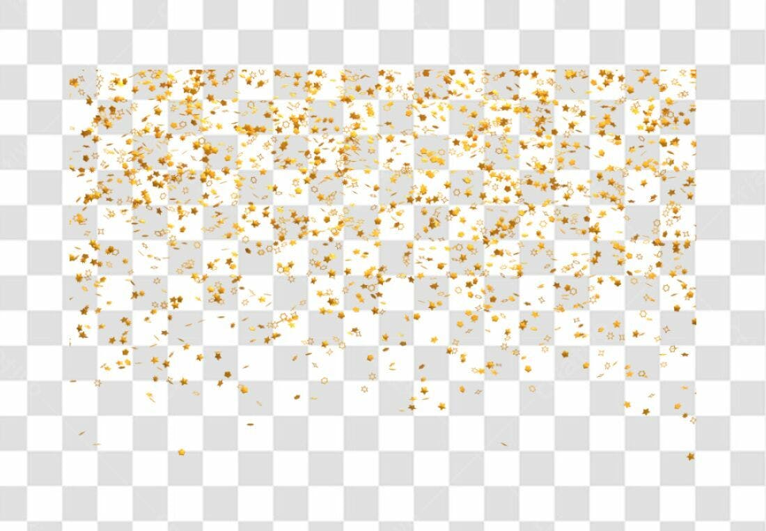 Decoração Convite Estrelas Douradas PNG com fundo transparente