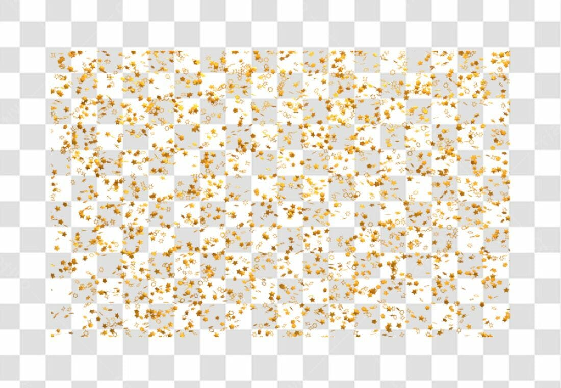PNG Confeito dourado fundo transparente para festas