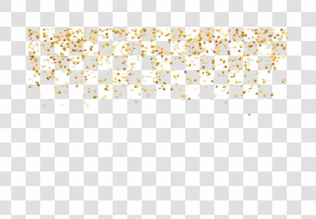 Banner Confetes Dourados PNG com fundo transparente