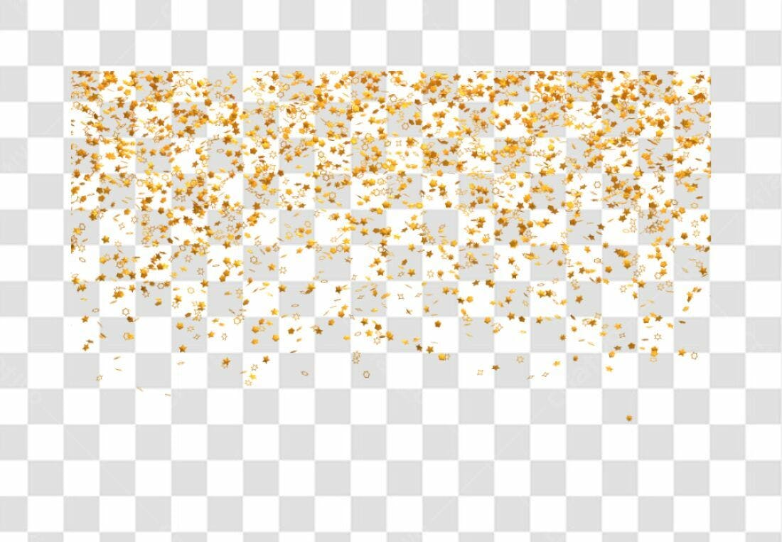 PNG Confeito Dourado Fundo Transparente para Festa