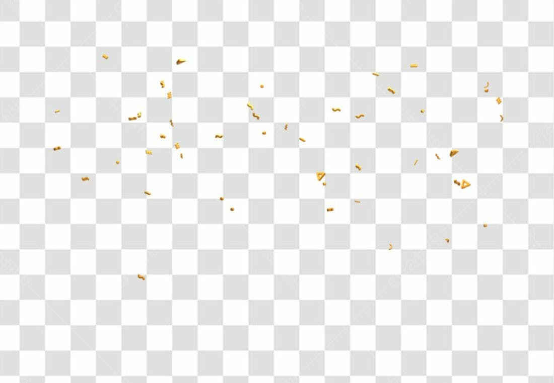 Confete dourado PNG com fundo transparente