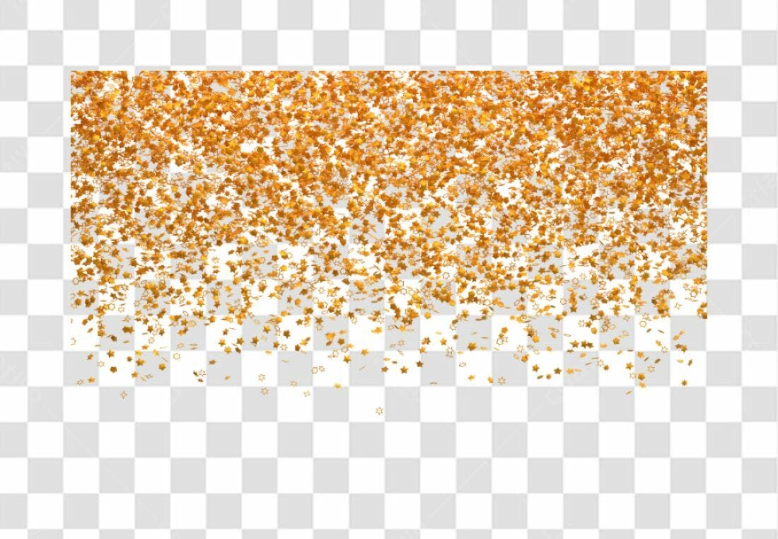Banner de Confeito Dourado PNG com fundo transparente