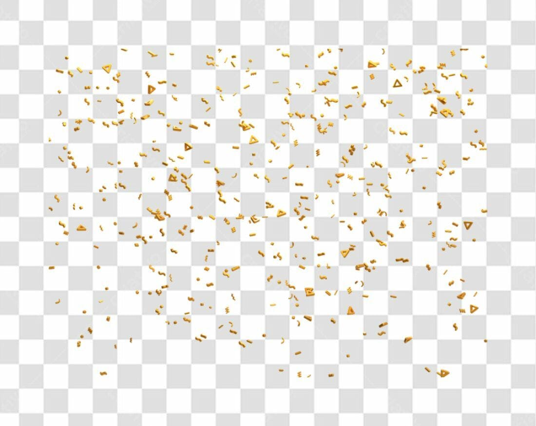 Confete dourado PNG com fundo transparente