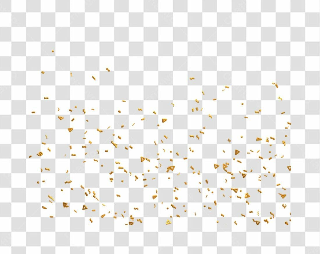 Confete dourado PNG com fundo transparente