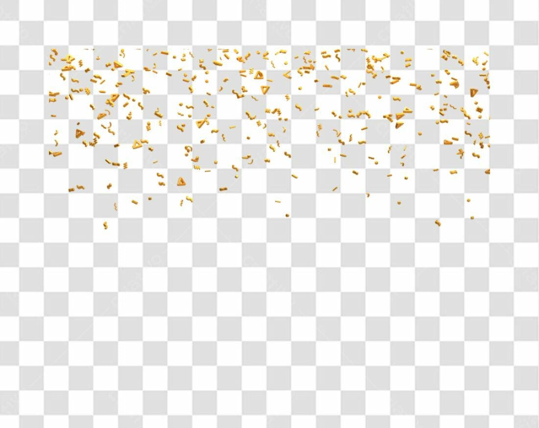Decoração de Convite Confetes Dourados PNG com fundo transparente