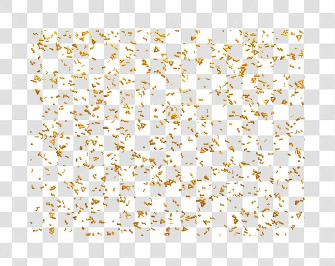Confete dourado PNG com fundo transparente