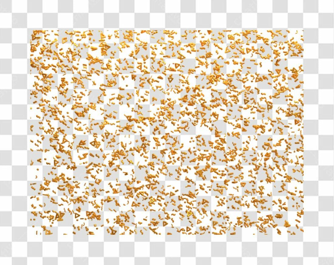 Fundo PNG com Confetes Dourados Transparente
