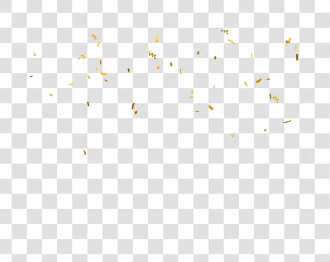 Confete dourado PNG com fundo transparente