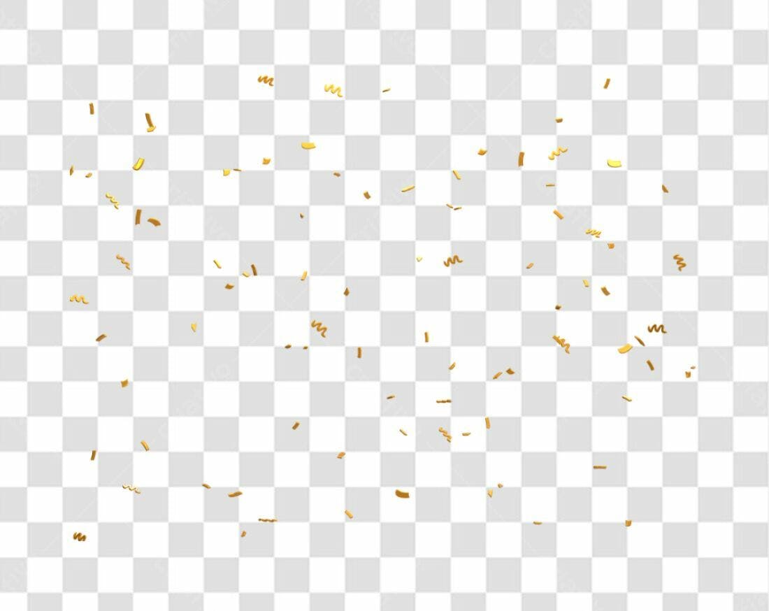 PNG Confeito Dourado para Festa com fundo transparente