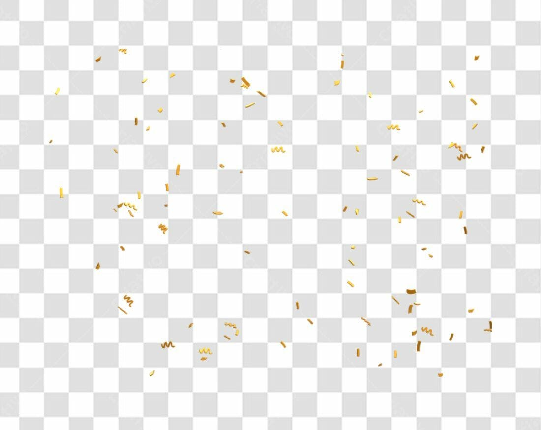 Confete dourado PNG com fundo transparente