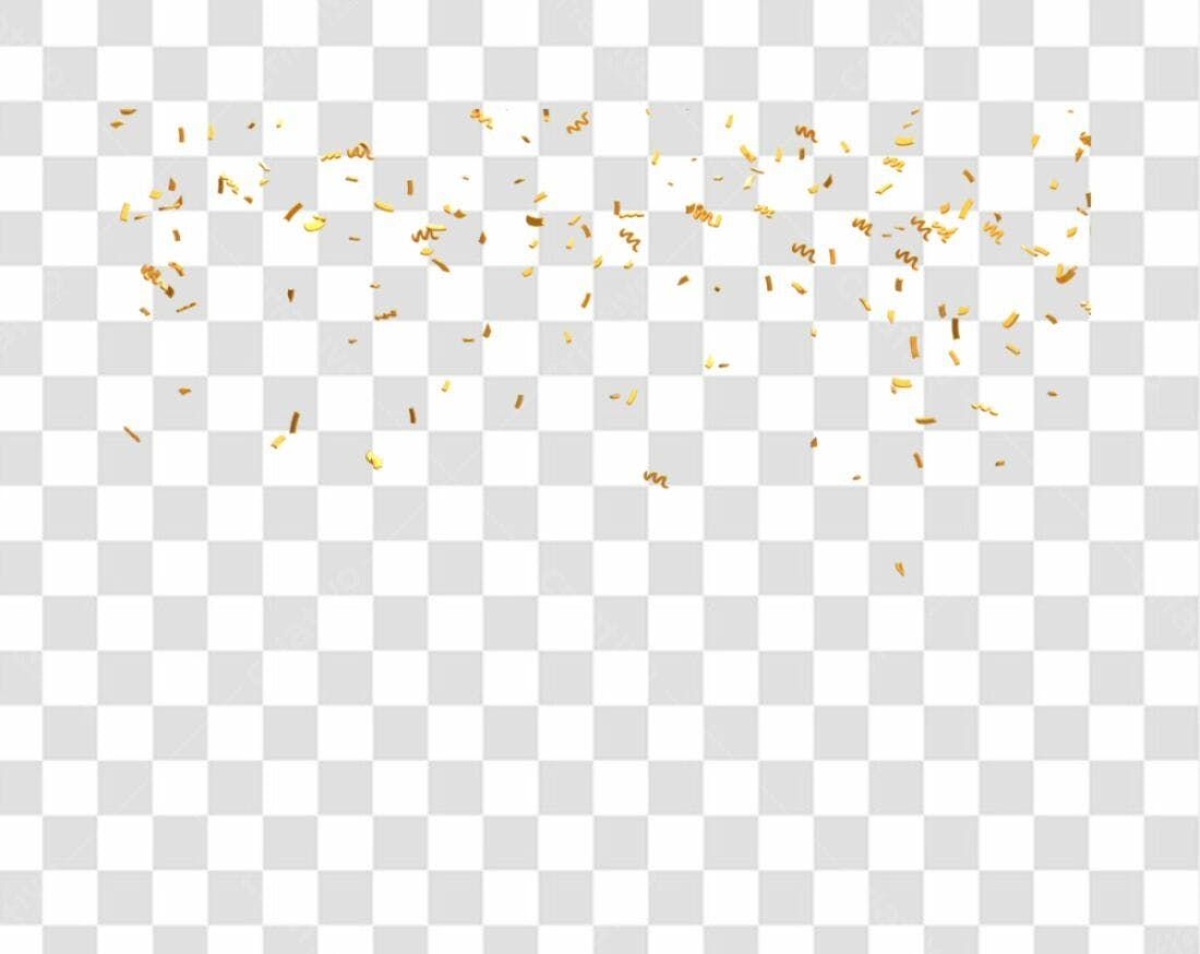 Banner Comemorativo Confeito Dourado PNG com fundo transparente