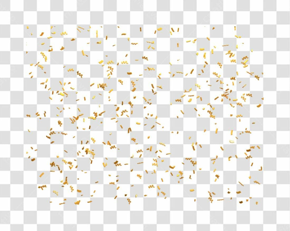 Confete dourado PNG com fundo transparente