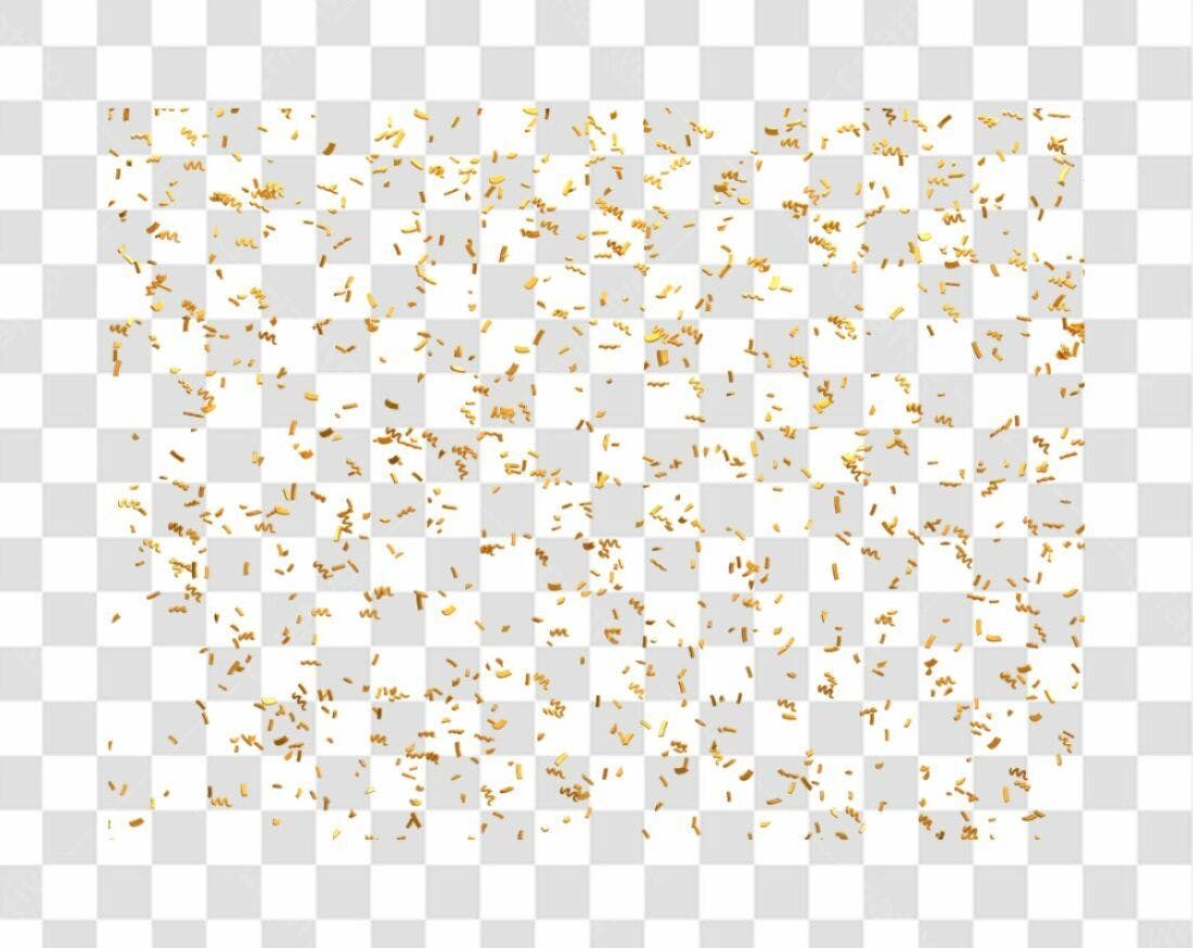 Decoração de Convite Confetti Dourado PNG com fundo transparente