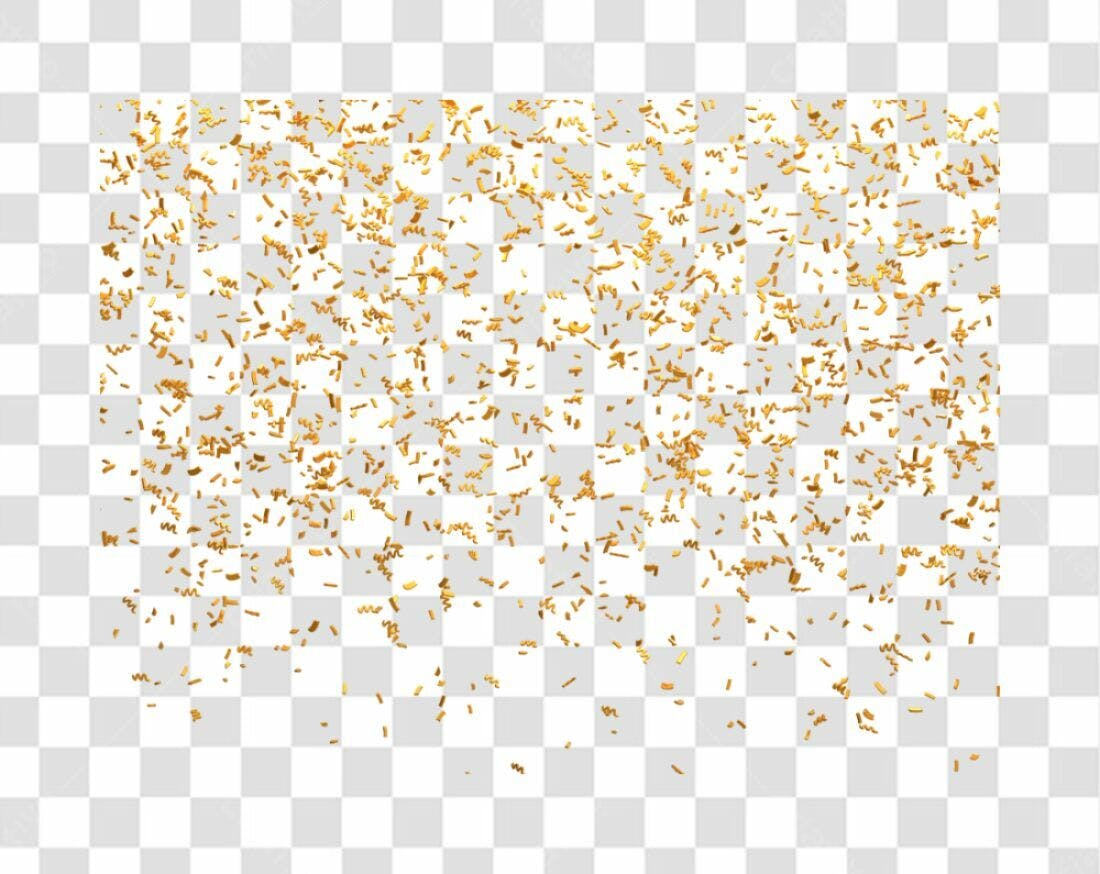 Confete Dourado PNG com fundo transparente