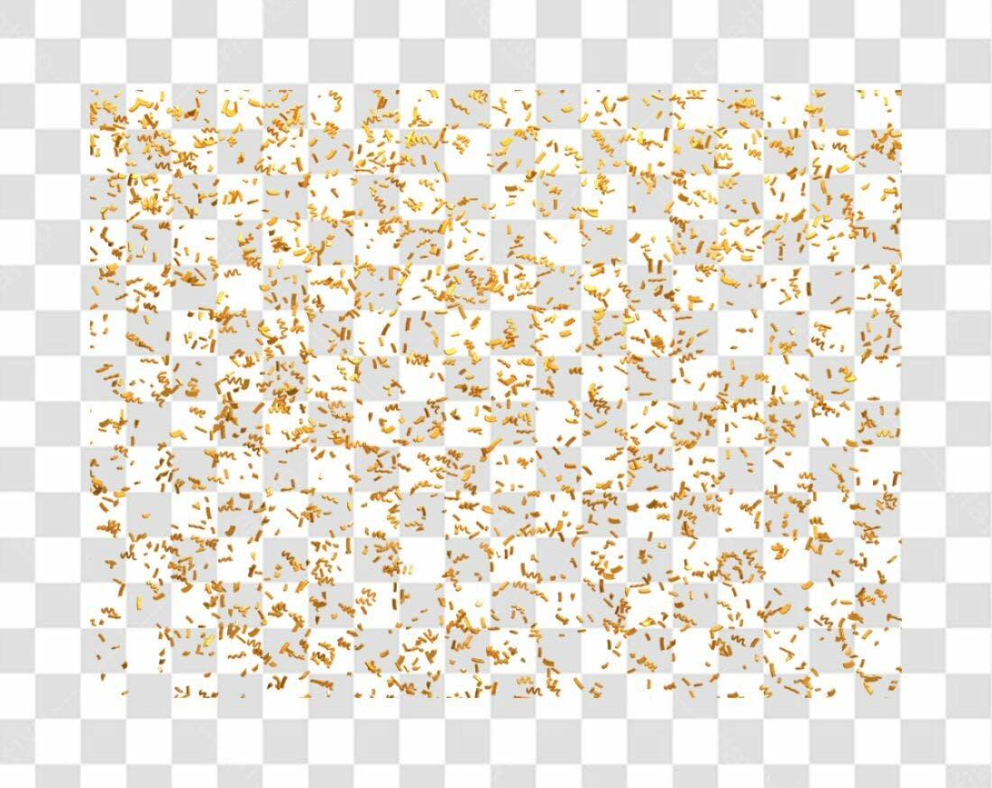 Confete dourado PNG com fundo transparente